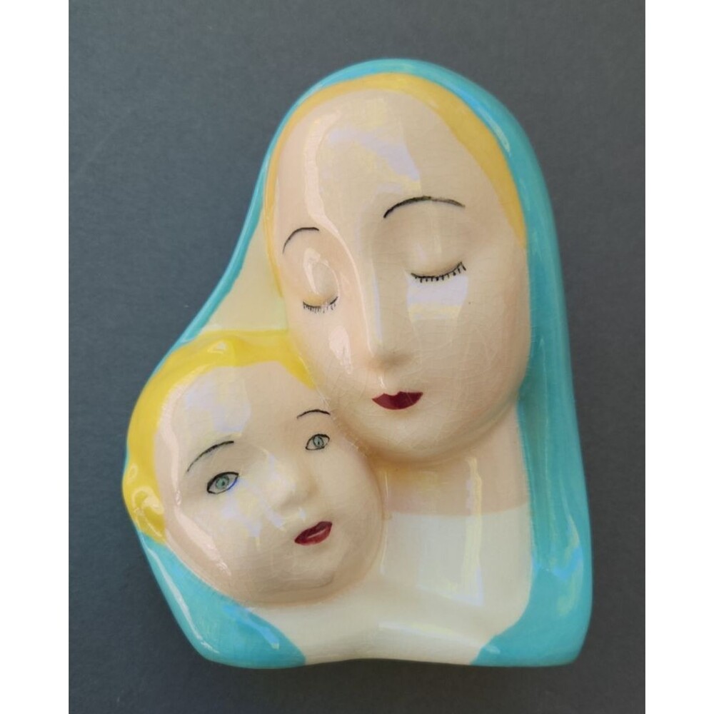 Madonna Mother Mary And Baby Jesus Child Vintage Bust Statute